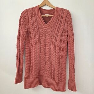 LL Bean Women's Signature Cotton Fisherman Sweater, V-Neck Tunic